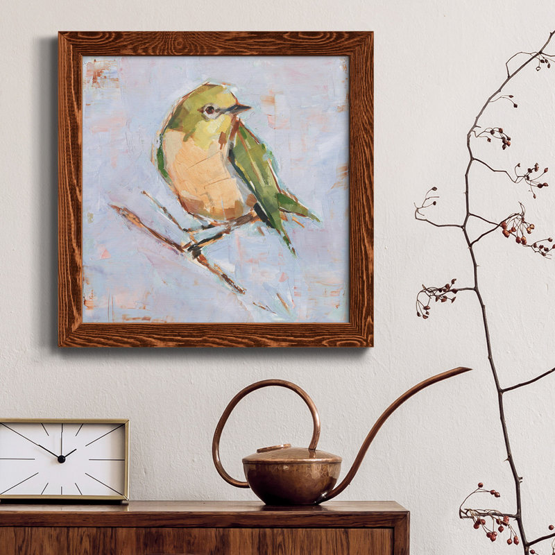 Oiseau Variété II - Toile encadrée de qualité supérieure - prête à être accrochée, Érable encadré
