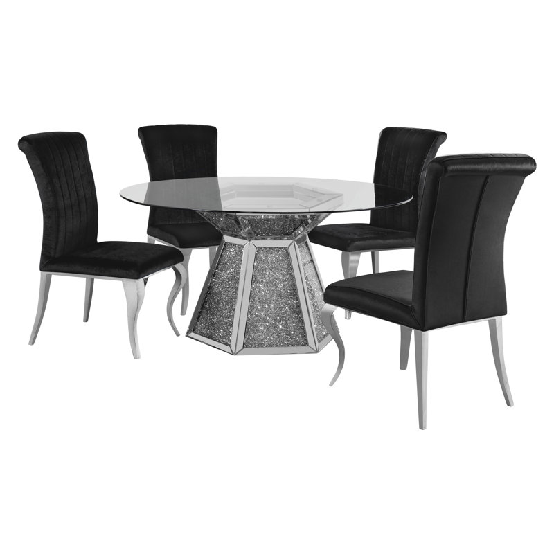 Ensemble repas pour 4 personnes Khrysta, Noir