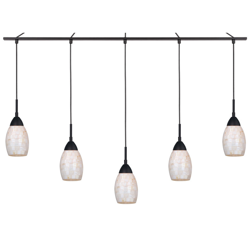 Murphy 5 - Light Cluster Pendant, Opal, Bronze