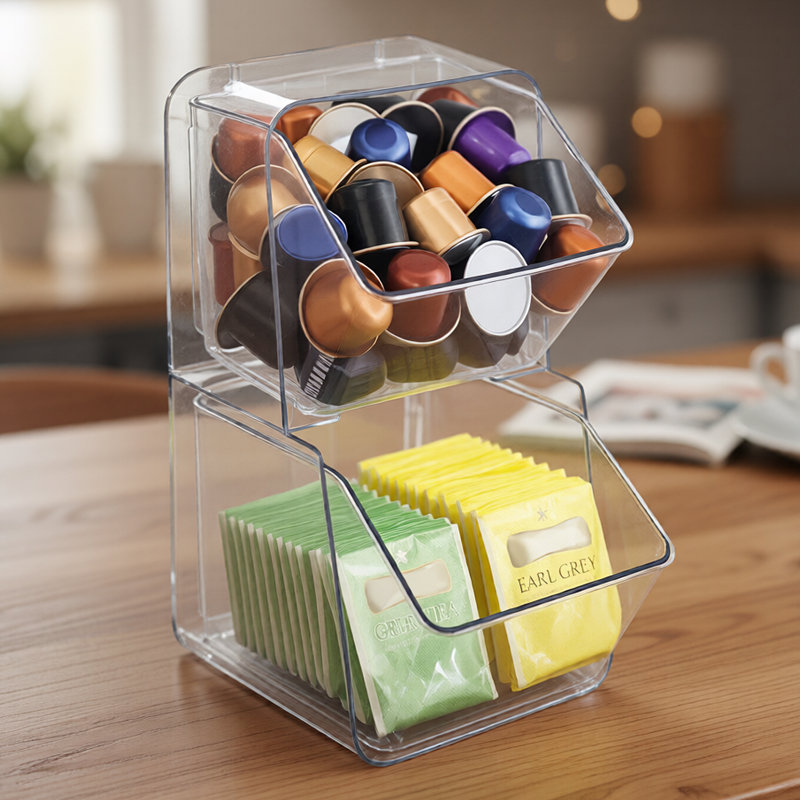 Azar Displays Two-tier Clear Organizer, 2-pack