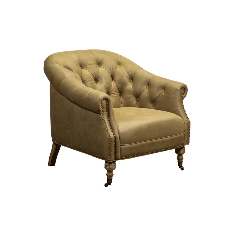 Chaise Corrine, Cuir véritable Seagrass