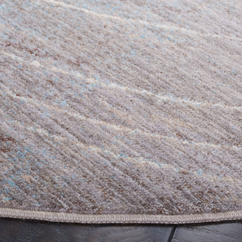 Vintage Persian Performance Abstract Rug, Round 5'