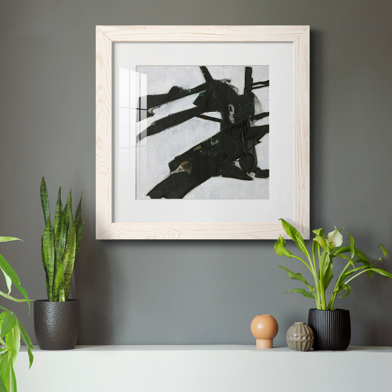 Ode An Kline IX-Premium, reproduction d'art encadrée - prête à être accrochée, H 35,5 po x l 35,5 po x P 1,5 po, Blanc