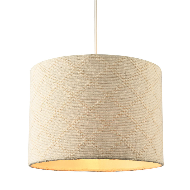 18cm H Linen Drum Lamp Shade ( No Direct Attachment Method ) in Cream
