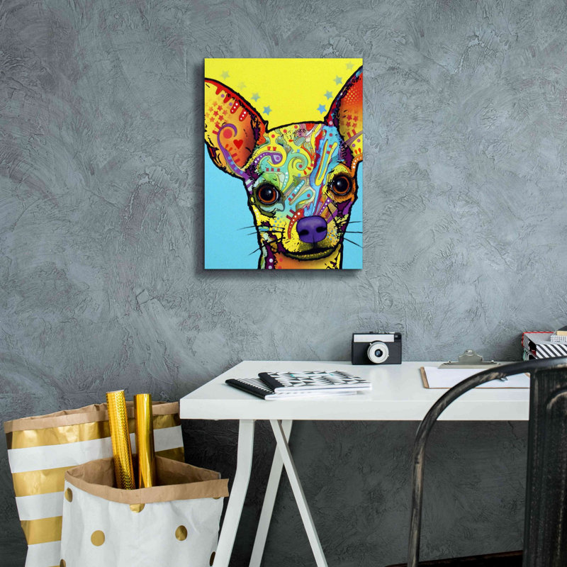 «Chihuahua I» par Dean Russo, estampe numérique sur toile, H 16 po x l 12 po x P 0,75 po