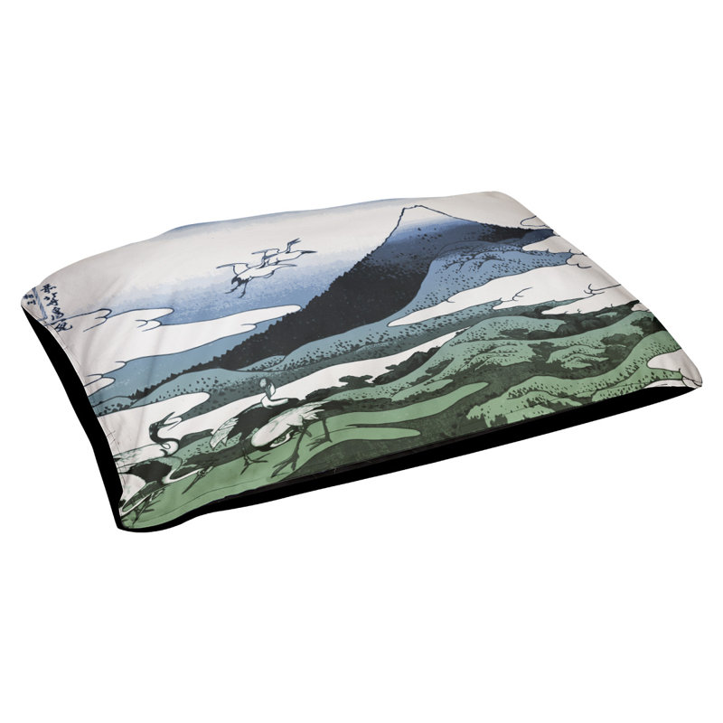 Coussin de concepteur japonais pour grues Burkart, L 42 po x l 52 po, Vert, bleu et noir