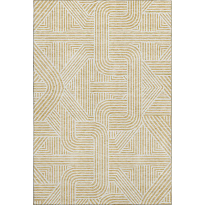 Premium Machine Washable Prisco Gold Rug