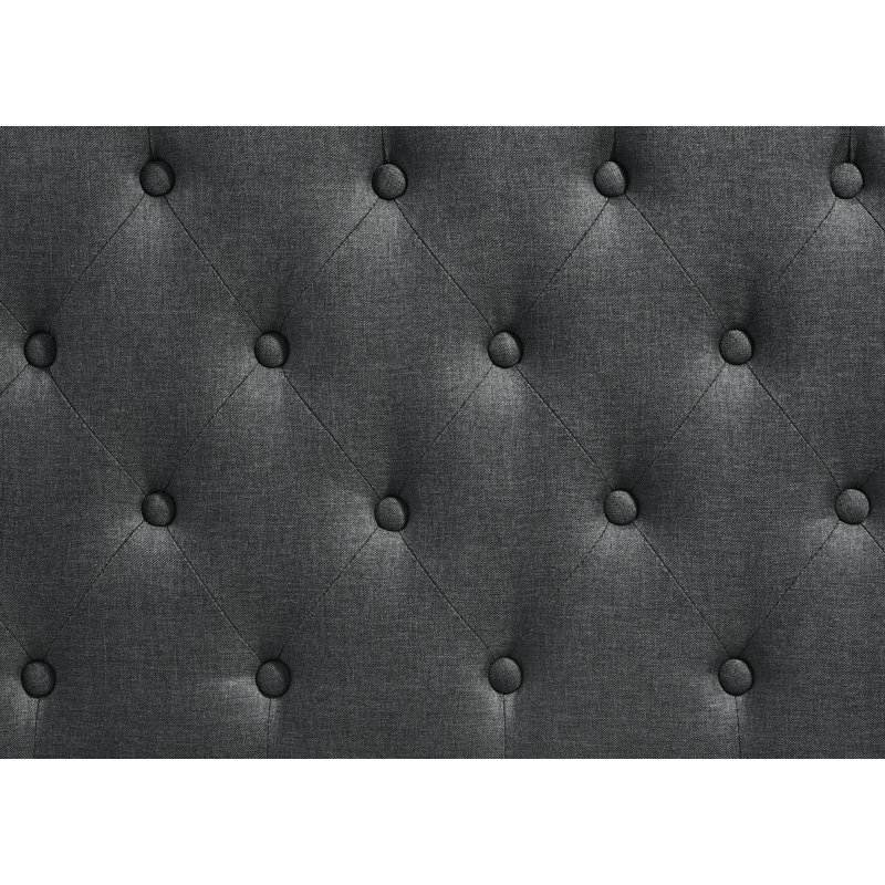 Danii Upholstered Wingback Bed, King, Dark Gray