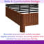 Structure de lit pour grand lit en bois avec lignes ondulées ondulées - charme campagnard rustique, pas de sommier tapissier, finition noyer-1306524358