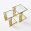 Ensemble de 2 tables basses dorées, plateau en verre trempé avec structure en acier inoxydable 201, table basse moderne pour le salon et la chambre à coucher