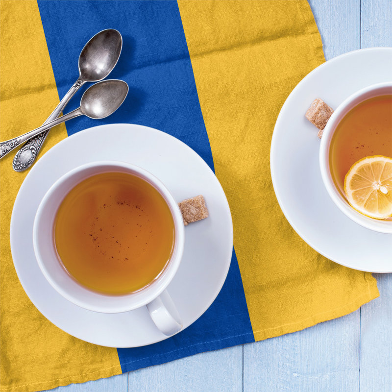 Anaheim Stripe Tea Towel Kitchen Towel, Poly Twill, Gold/Royal Blue/Gold
