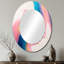 Vagues roses et dorées - miroir mural ovale rose-346998825