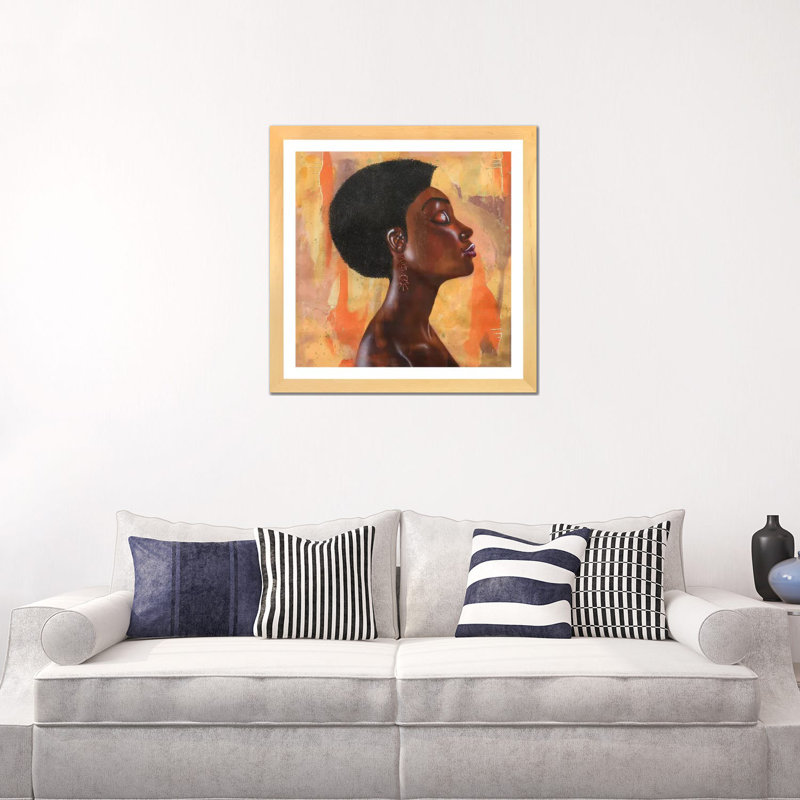 Impression « I luv My Hair » par Fred Odle, Toile avec cadre en bois beige, Blanc, H 24 po x l 24 po x p 1 po