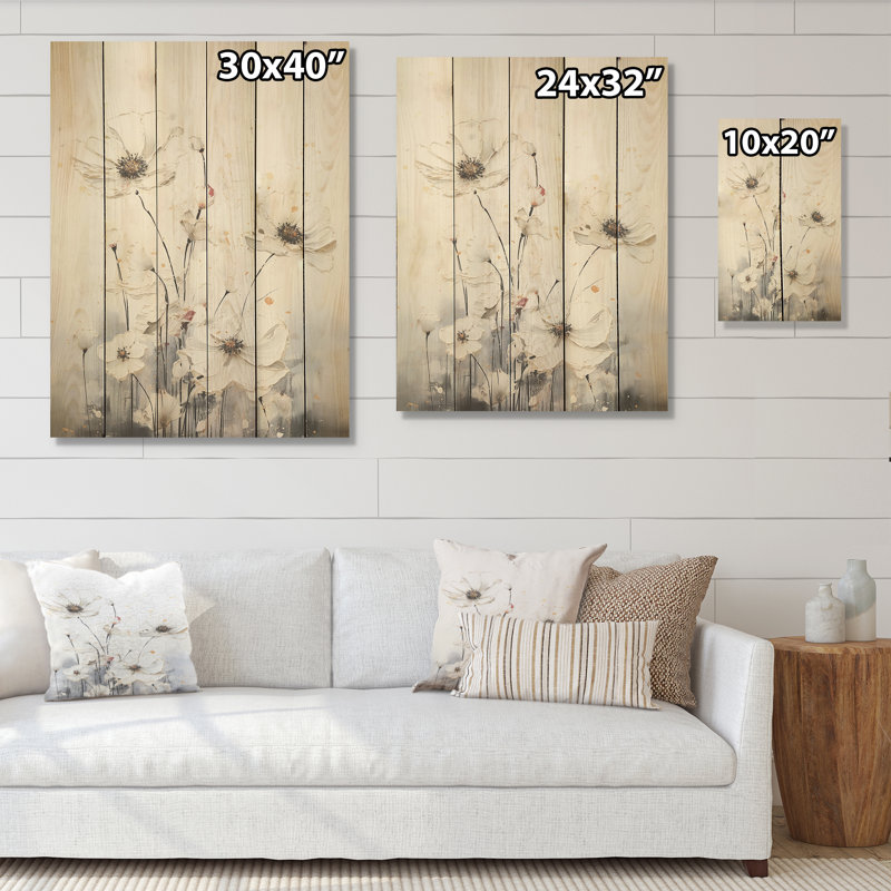 Fleurs blanches blanches, fantaisie florale, H 20 po x l 10 po