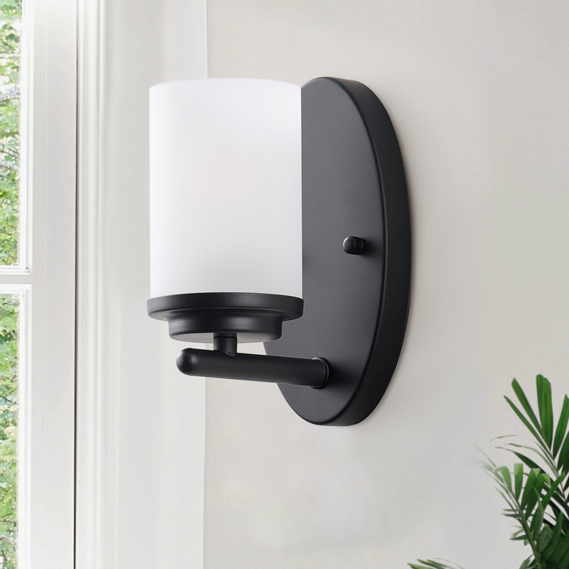 1-Matte black dimmable glass wall lamp