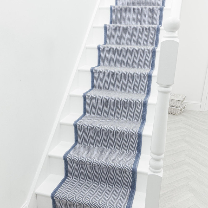 Stair Runner Geometric Flatweave Area Rug, Runner 60 x 570 cm