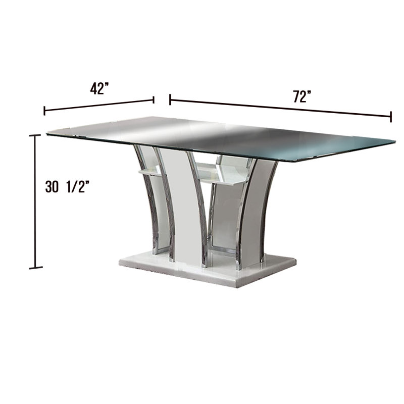 Chennai Glass Top Pedestal Dining Set