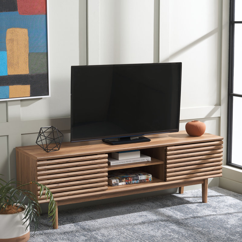 Meuble télé de rangement une pièce de l 59 po Cathee, Chêne
