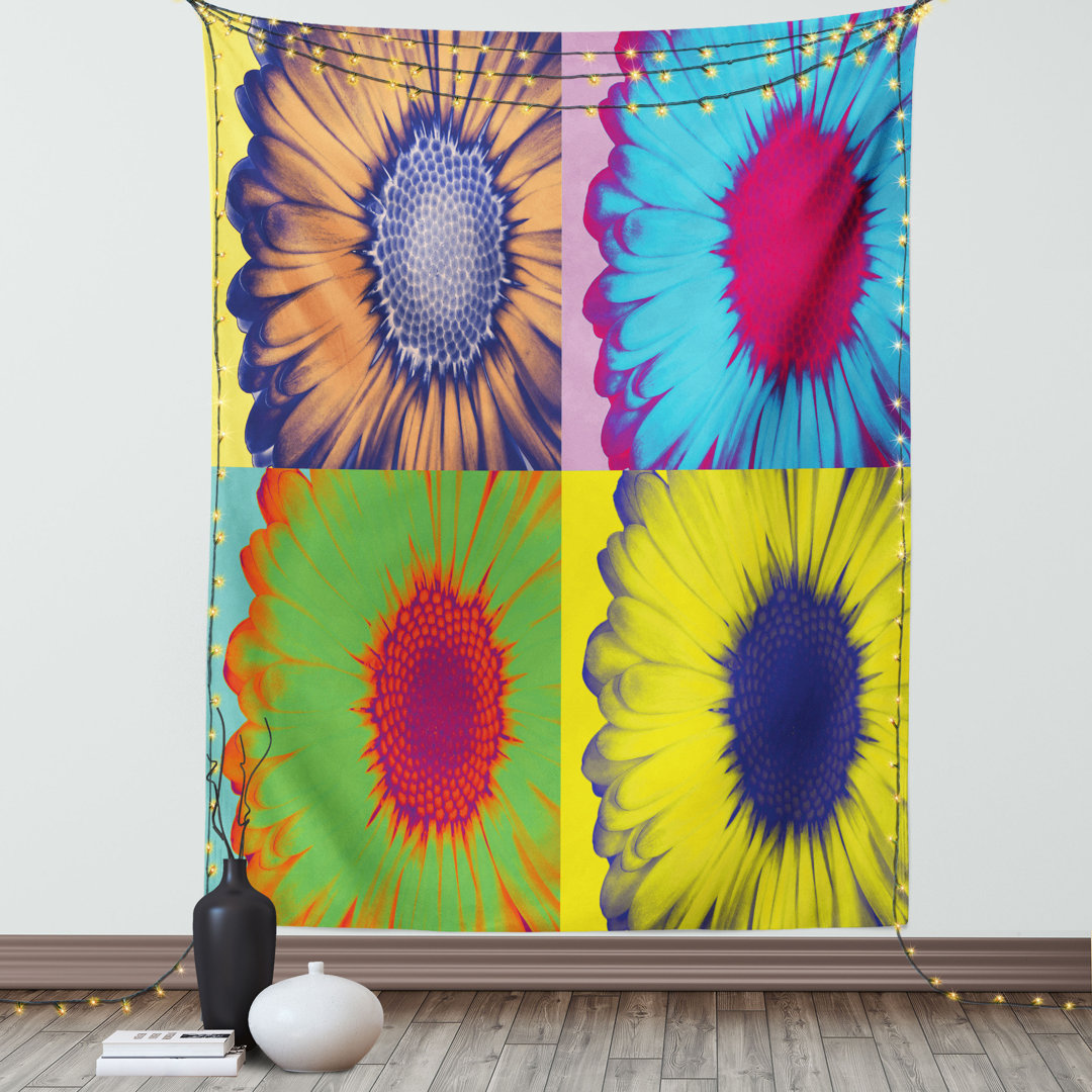 Wandbehang Pop Art inspiriert bunte Gerber Daisy Blume Hard-Edged Western Design