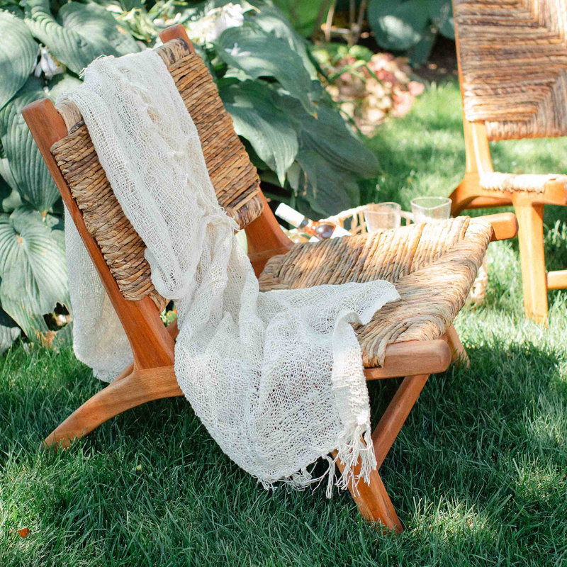 Copenhagen Solid Indonesian Mahogany and Banana Tree Bark Accent Chair