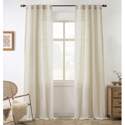 Janie Rod Pocket Semi-Sheer Curtain Panel Pair