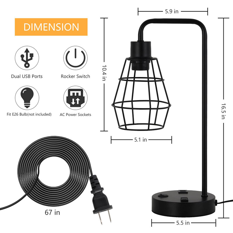Lampe de table industrielle (ensemble de 2)