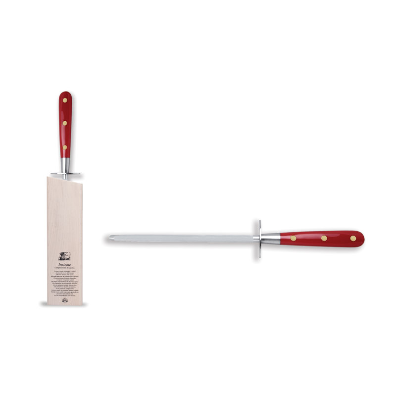Intero Knife Sharpener With Insieme Magnetic Block, Red