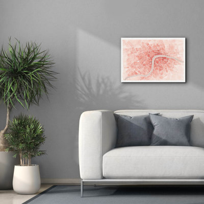 «Watercolor Wanderlust London Coral» par Laura Marshall, art mural sur toile