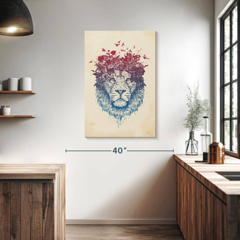 Brampt Floral Lion, 39" H x 26" W