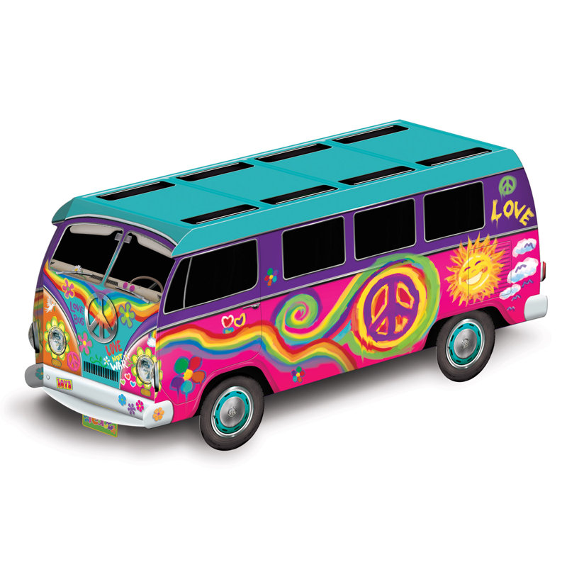 Centre de table 3-D 60's Bus - 9 po - paquet de 12