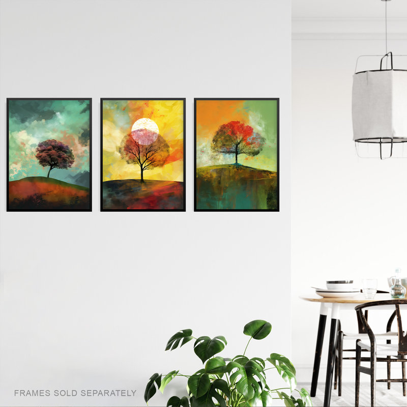 Lone Tree By Jan Harper Earthy Moody Landscape - 3 Piece No Frame Print Set, 40.5cm H x 30.5cm W x 0.3cm D