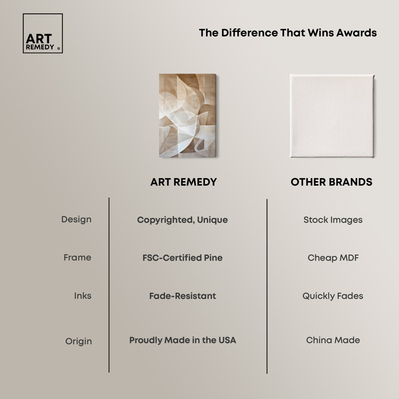 Art Remedy Beige and White Abstract Canvas Wall Art, 24" x 36"
