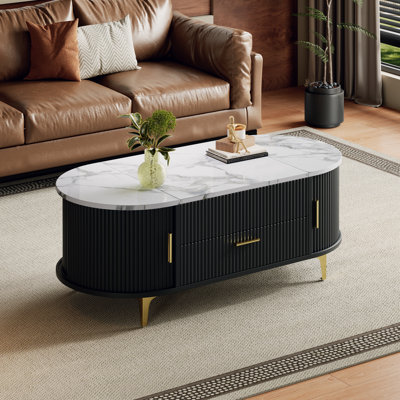 Table basse à plateau relevable avec rangement
