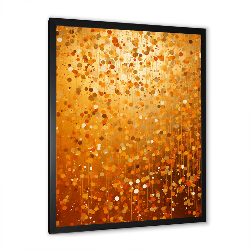 Abstract Dot Radiance II - Collages abstraits, art mural, Cadre simple noir, H 44 po x l 34 po x P 1,5 po
