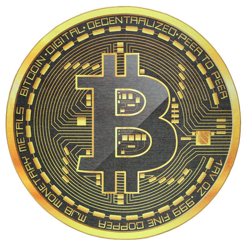 Tapis lavable My Magic Carpet Bitcoin Crypto-monnaie 6 x 6