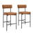 Alrick 26"H Mid-Century Upholstered Faux Leather Counter Stool with I-Beam Frame