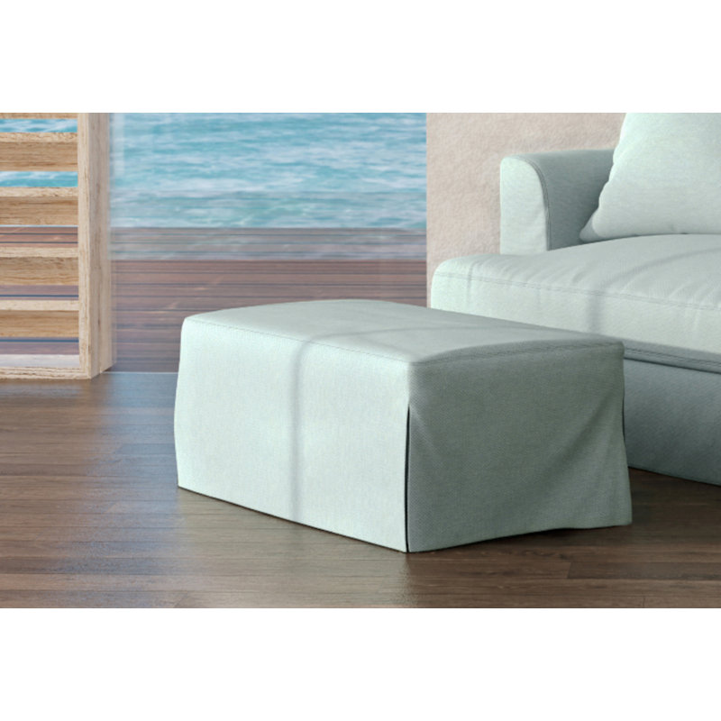 Mcneese Upholstered Ottoman, Light Blue