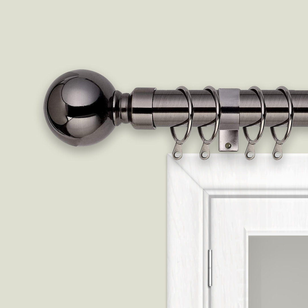 Plain Metal Ball Extendable Single Curtain Rod /Pole