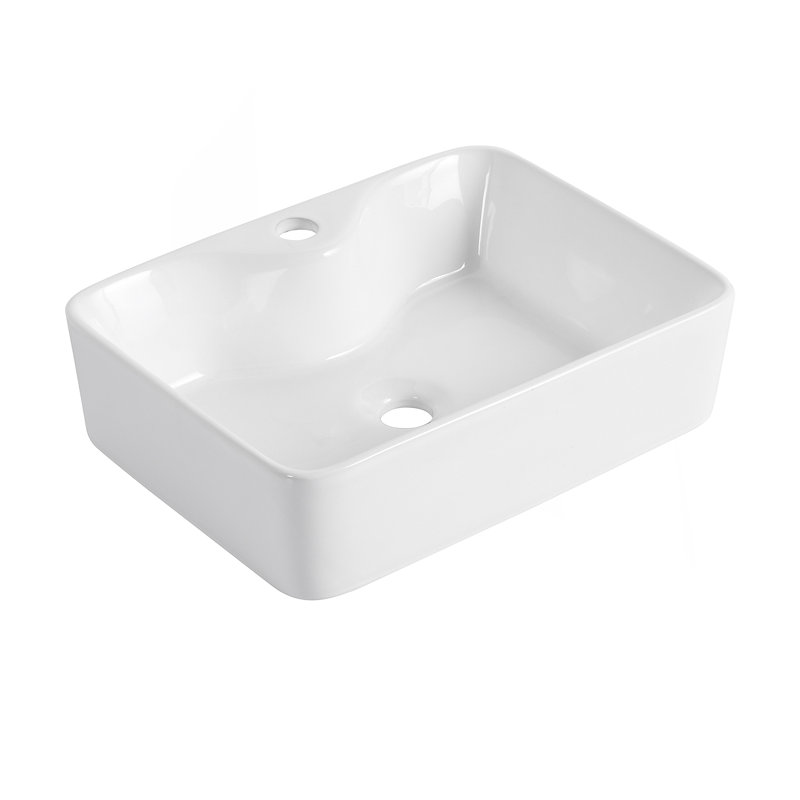Lavabo de salle de bain rectangulaire en céramique