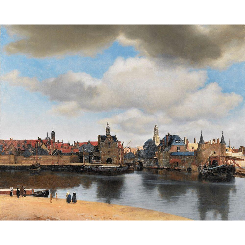 «Red Barrel Studio® Vermeer», galerie d'art sur toile tendue par Jean, vue de Delft, H 15 po x l 18 po