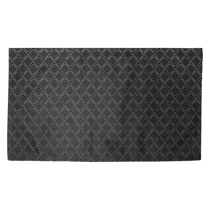 Avicia Geometric Indoor Doormat, Rectangle 2'1.5" x 3'6", Black