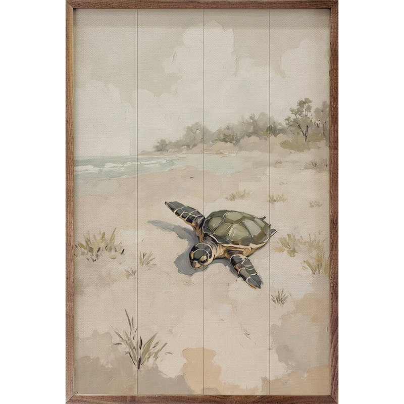 Tortue de mer sur la plage, H 8 po x l 5 po