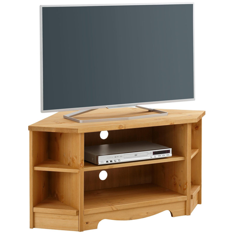 Balfor Unfinished Corner TV Stand for TVs up to 43", Oiled