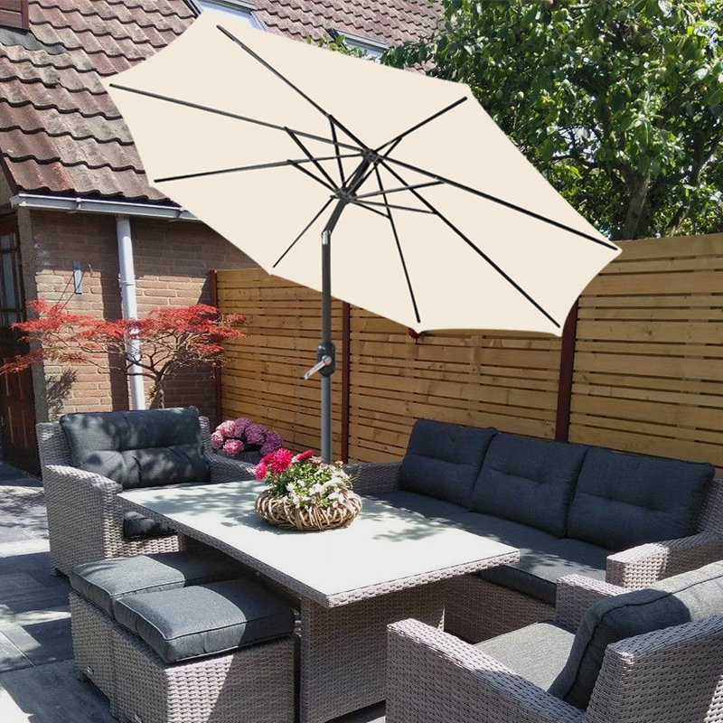 Angalina Traditional Parasol, Cream, 220cm H x 250cm W x 250cm D