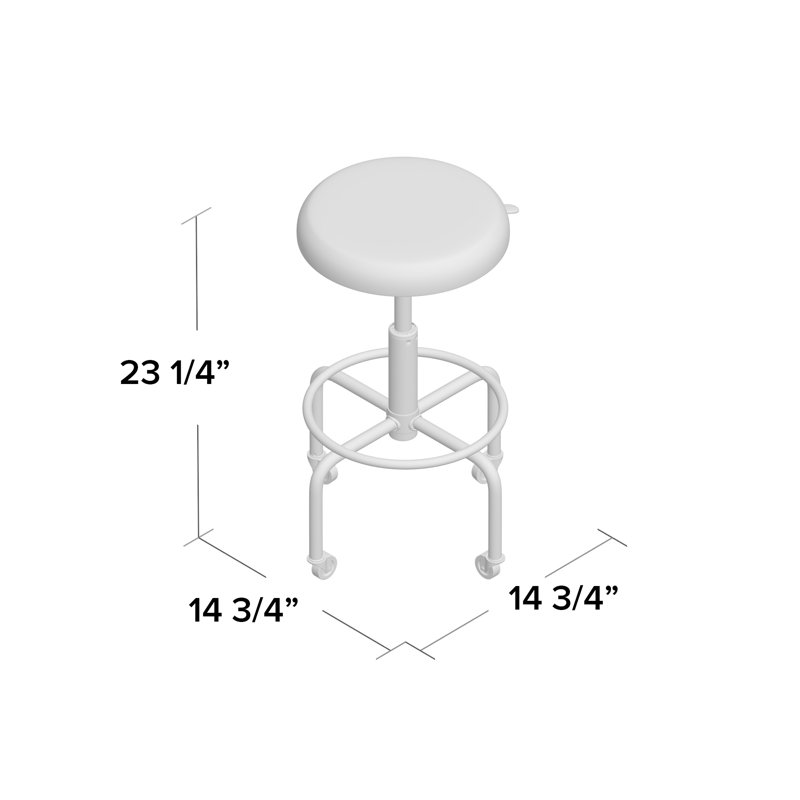 Guisasola Adjustable Height Ergonomic Lab Stool with Footring Wheels