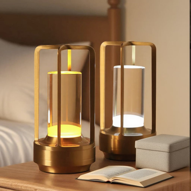 Lampe de table à DEL rechargeable avec batterie 5000Mah, gradation continue en 3 couleurs, lumière portable sans fil à commande tactile pour la chambre à coucher, le camping, l'intérieur et l'extérieur