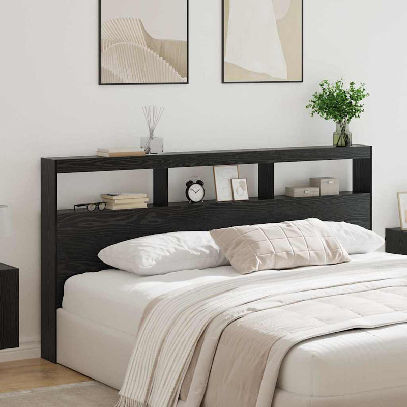 King Headboard, Black Oak, Queen