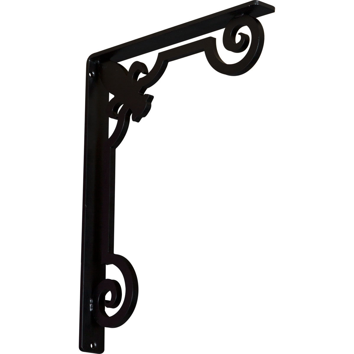 PCI Enterprises Fleur De Lis Wrought Iron Bracket, (Single center brace