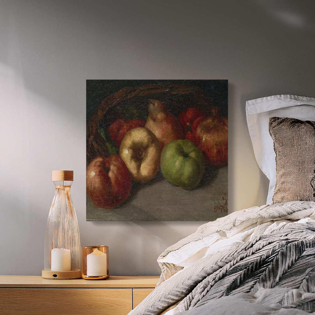 Vintage Fruit Basket Still Life Canvas