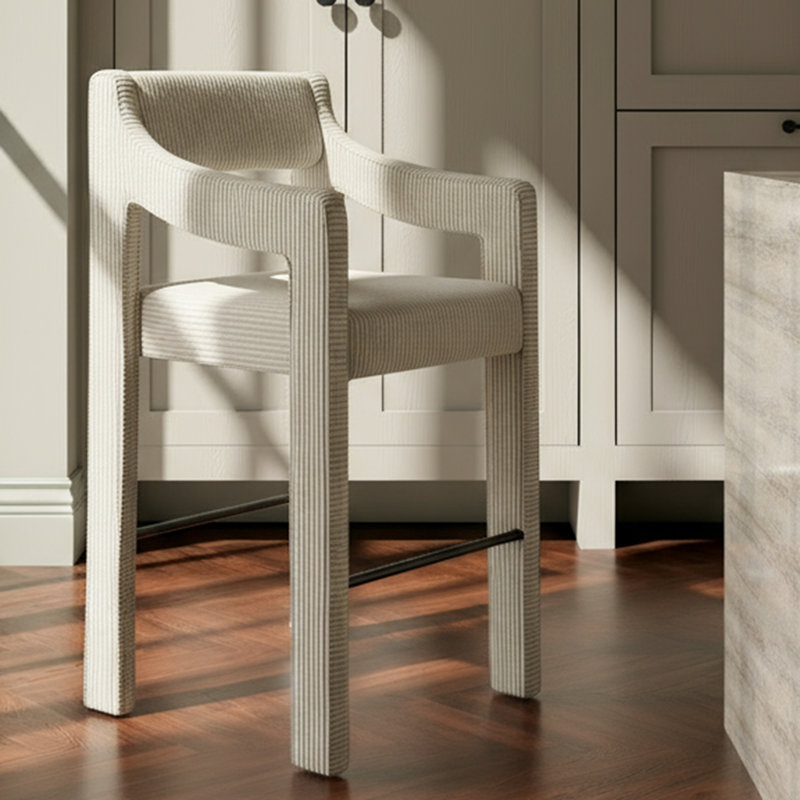 Tabouret de comptoir Elise, Beige-crème